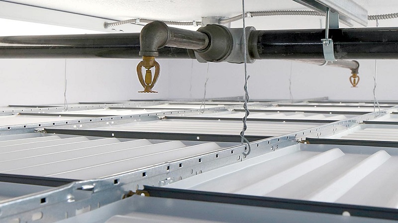 Installing a false ceiling in a wet space